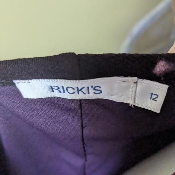 Ricki's Deep Purple Floral Semi off the Shoulder Midi Dress - Picture 3 of 3